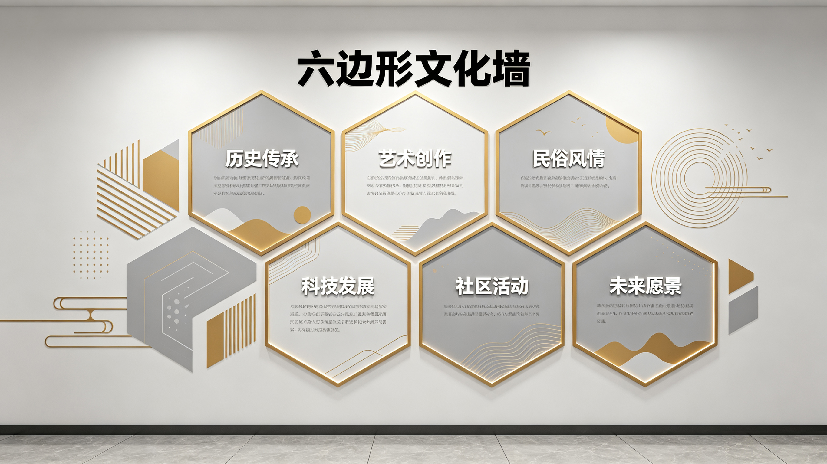  明溪企业文化墙 | 六边形信息美学